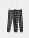 2pk Brushed Cotton Checked Pyjama Bottoms